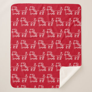 Vintage Santa Red Festive Jolly Classic Retro  Sherpa Blanket