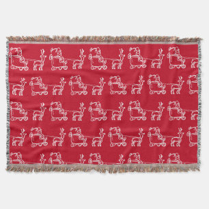 Vintage Santa Red Festive Jolly Classic Retro  Throw Blanket