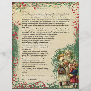 Vintage Santa Retro Circle Christmas Letter