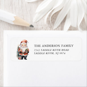 Vintage Santa Return Address Label