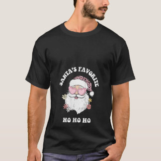 Vintage Santa s Favorite Ho Ho Ho Fun Retro Pink C T-Shirt