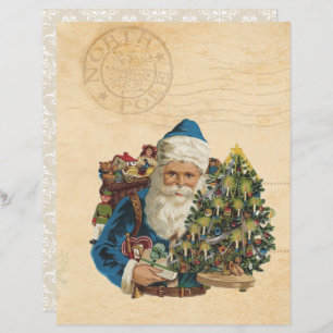 Vintage Santa Scrapbook Paper - Vintage Christmas