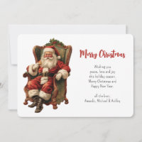 Vintage Santa Sitting in a Comfy Chair Christmas