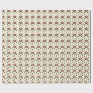Vintage Santa Skiing Wrapping Paper