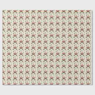 Vintage Santa Skiing Wrapping Paper