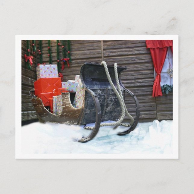 Vintage Santa Sleigh Postcard (Front)