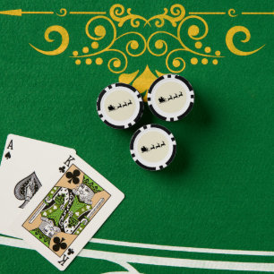 Vintage Santa Sleigh Reindeer Silhouette Full Moon Poker Chips
