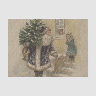 Vintage Santa Snow Christmas Tree Tissue Paper