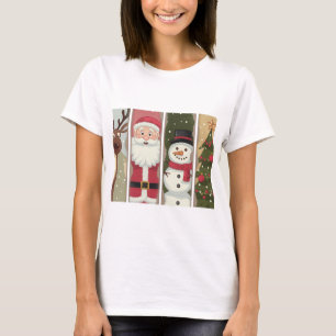 Vintage Santa Snowman Christmas Tree Shirt
