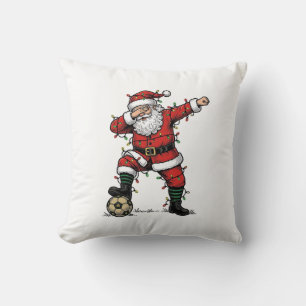Vintage Santa Soccer Christmas Sports Shirt_1 Cushion