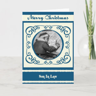 Vintage Santa Son In Law Christmas Holiday Card