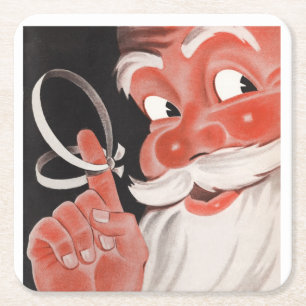 Vintage Santa Square Paper Coaster