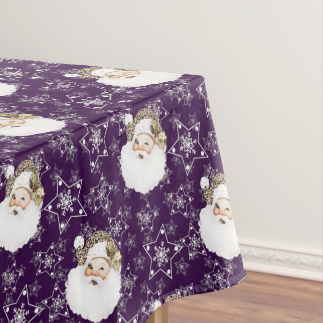 Vintage Santa & Stars Tablecloth (In Situ)