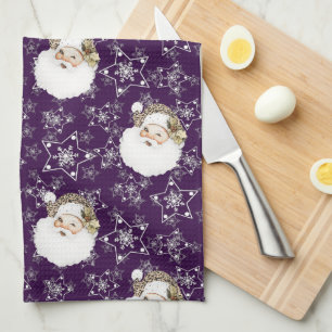 Vintage Santa & Stars Tea Towel
