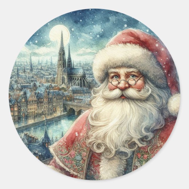 Vintage Santa Sticker (Front)
