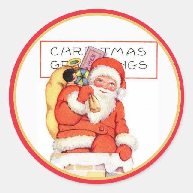 Vintage Santa Stickers  (Front)
