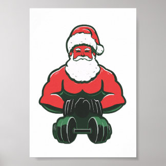 Vintage Santa Strongman – Muscular Santa Poster