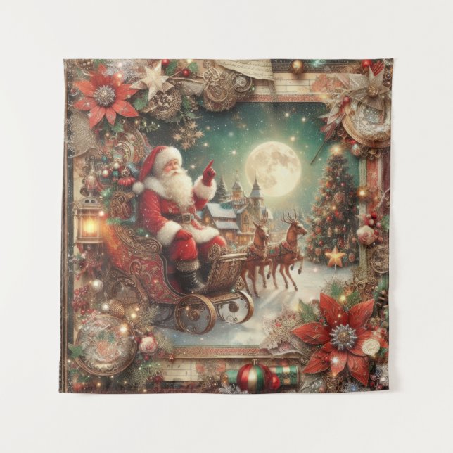 Vintage Santa Tapestry (Front)