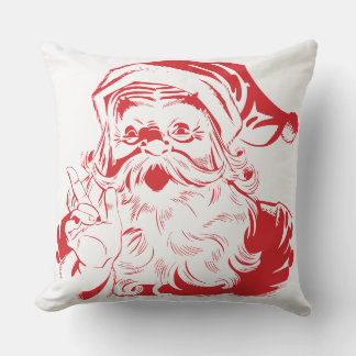 Vintage Santa Throw Pillow