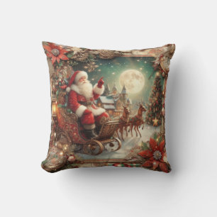 Vintage Santa Throw Pillow