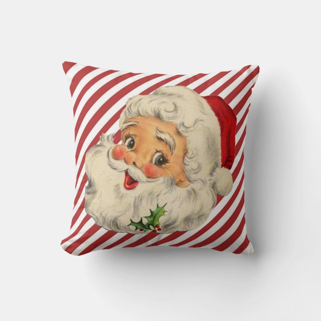 vintage santa throw pillow (Front)
