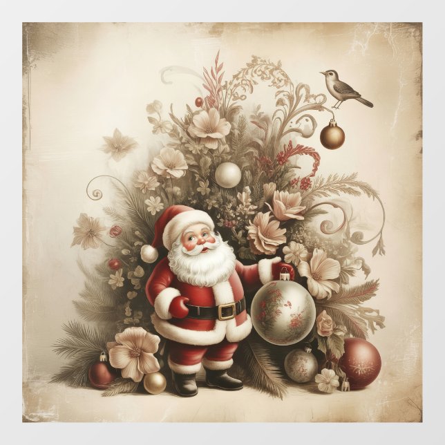 Vintage Santa Window Cling (Sheet)