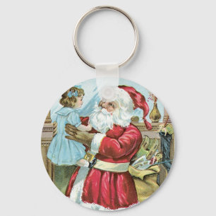 Vintage Santa with Child Key Ring