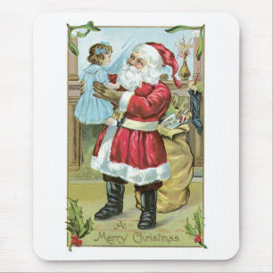 Vintage Santa with Child Mouse Pad
