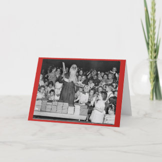 Vintage Santa with Children Card