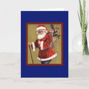 Vintage Santa With Toy Bag - A Christmas Card