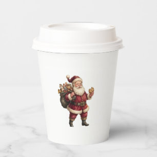 Vintage Santa with Toy Sack and Sweet Treat Paper Cups