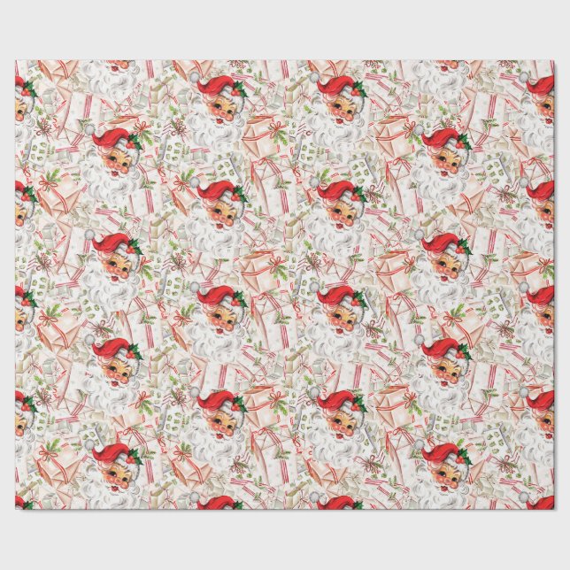 Vintage Santa Wrapping Paper (Seam)