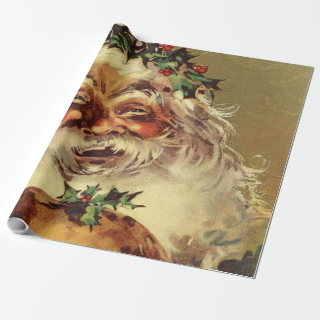 vintage santa wrapping paper (Unrolled)