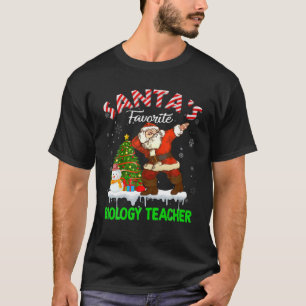 Vintage Santa's Favourite Biology Teacher Xmas Tre T-Shirt
