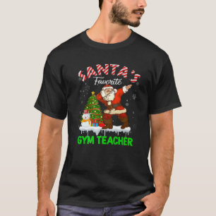 Vintage Santa's Favourite Gym Teacher Xmas Tree Sn T-Shirt