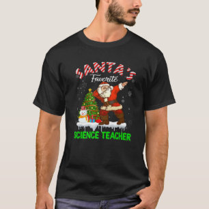 Vintage Santa's Favourite Science Teacher Xmas Tre T-Shirt