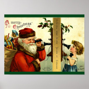 Vintage - Santa's Telephone Call Poster