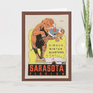 Vintage Sarasota Circus Greeting Card