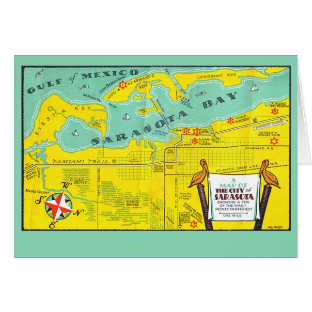 Vintage Sarasota Map (Front Horizontal)