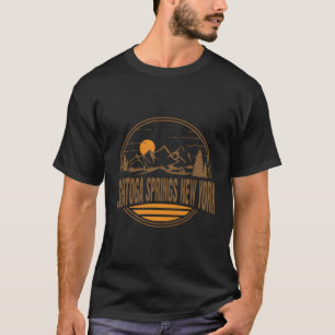 Vintage Saratoga Springs New York Mountain Hiking  T-Shirt