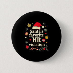 Vintage Sarcastic Retro Hr Violation Christmas Off 6 Cm Round Badge