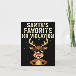 Vintage Sarcastic Retro Hr Violation Christmas Off Card