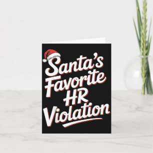 Vintage Sarcastic Retro Hr Violation Christmas Off Card