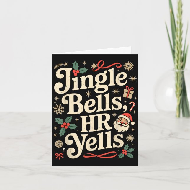 Vintage Sarcastic Retro Hr Violation Christmas Off Card (Front)