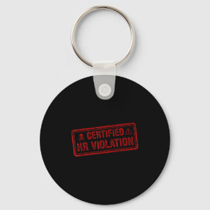Vintage Sarcastic Retro Hr Violation Christmas Off Key Ring