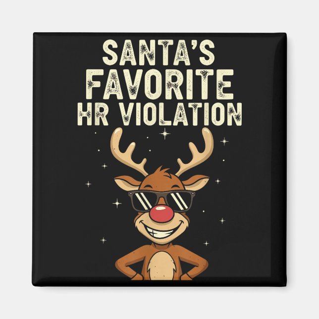 Vintage Sarcastic Retro Hr Violation Christmas Off Magnet (Front)