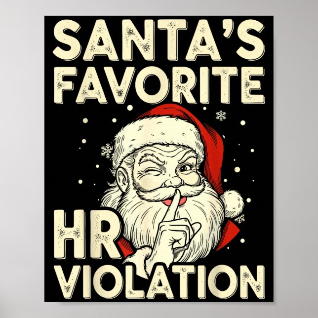 Vintage Sarcastic Retro Hr Violation Christmas Off Poster (Front)