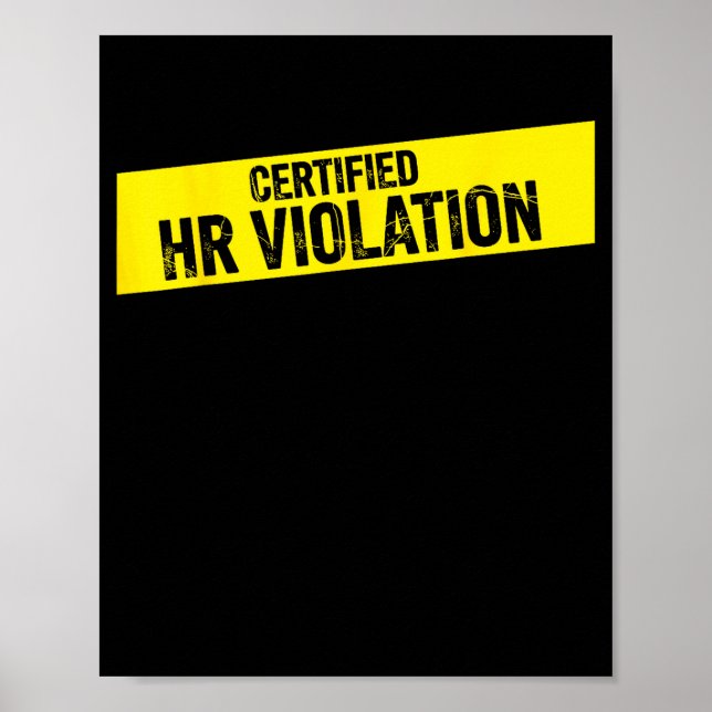 Vintage Sarcastic Retro Hr Violation Christmas Off Poster (Front)