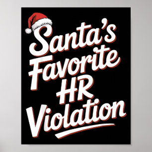 Vintage Sarcastic Retro Hr Violation Christmas Off Poster