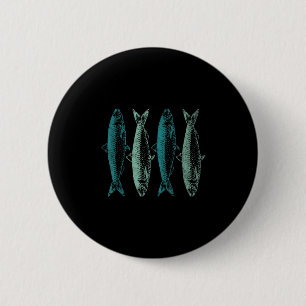 Vintage Sardine Fish Art Canned Sardines Lover 6 Cm Round Badge